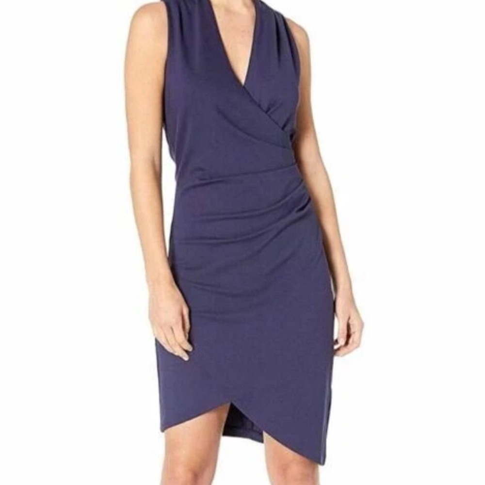 Nicole Miller- Elegant Navy Sleeveless‎ Dress. Size XL NWT